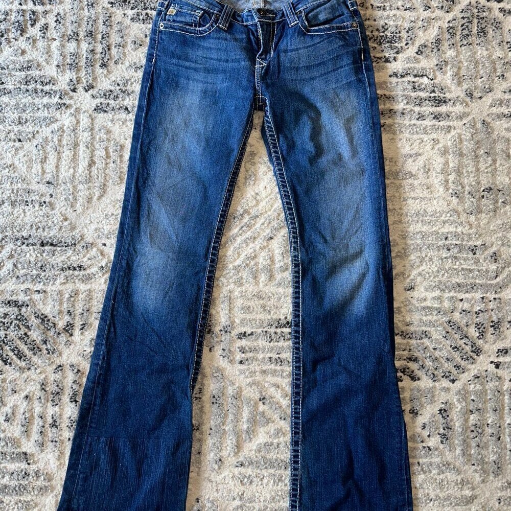 Big Star Remy Low Rise Women's Jeans Size 27 Long Dark Blue Bootcut Vintage - Picture 3 of 15